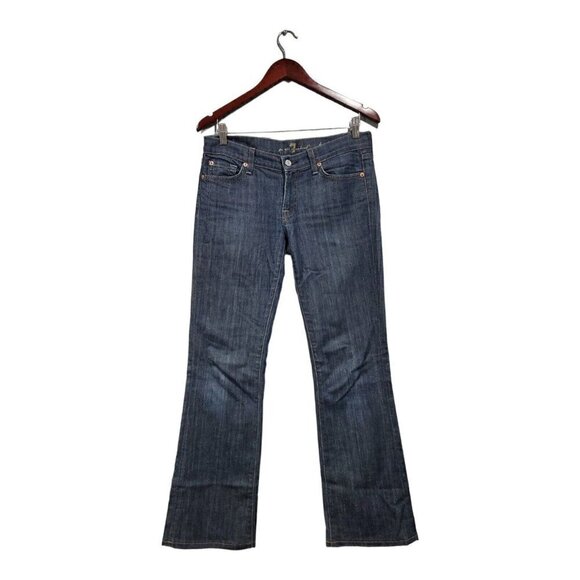 7 For All Mankind Women's Size 28 Dark Wash Low Rise Bootcut Denim Jeans - Picture 1 of 13